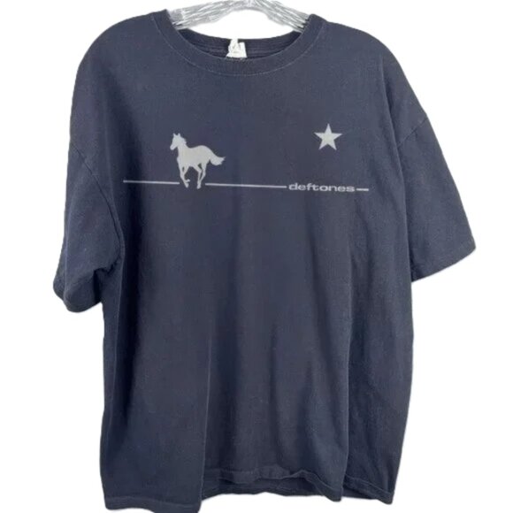 Deftones White Pony Tour Y2K T Deftones Band navy shirt tee T-shirt - Picture 1 of 2